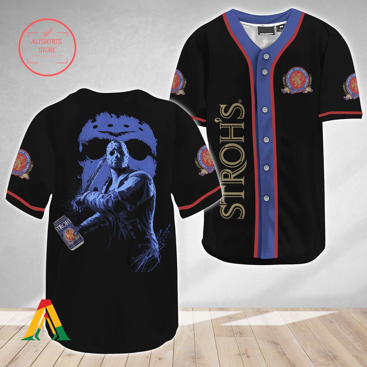 Jason Voorhees Friday The 13th Stroh’s Beer Baseball Jersey
