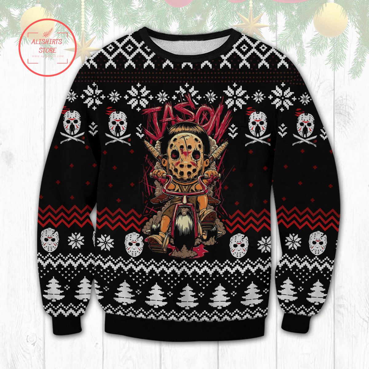 Jason Voorhees Ugly Christmas Sweater