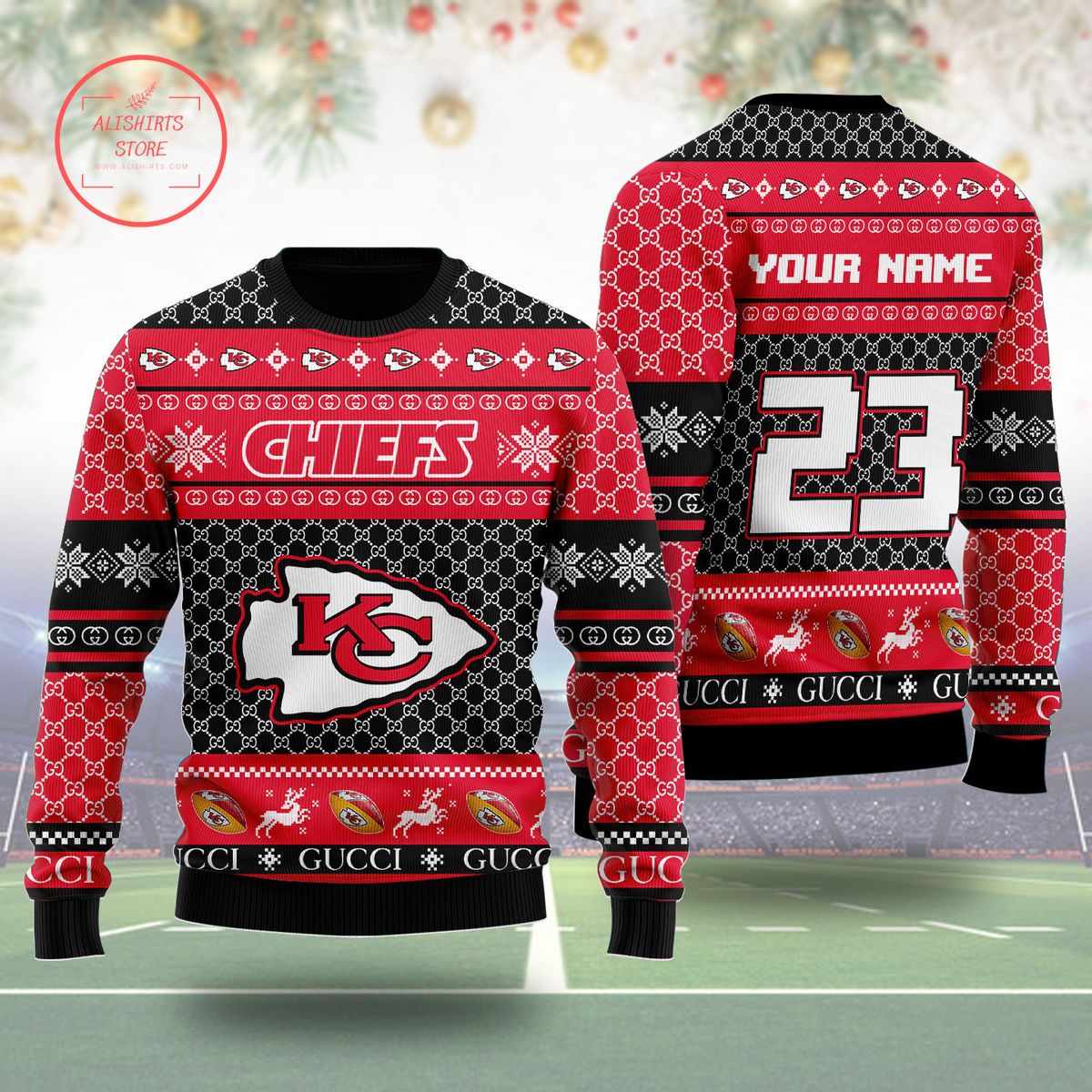 Kansas City Chiefs Gucci Ugly Christmas Sweater