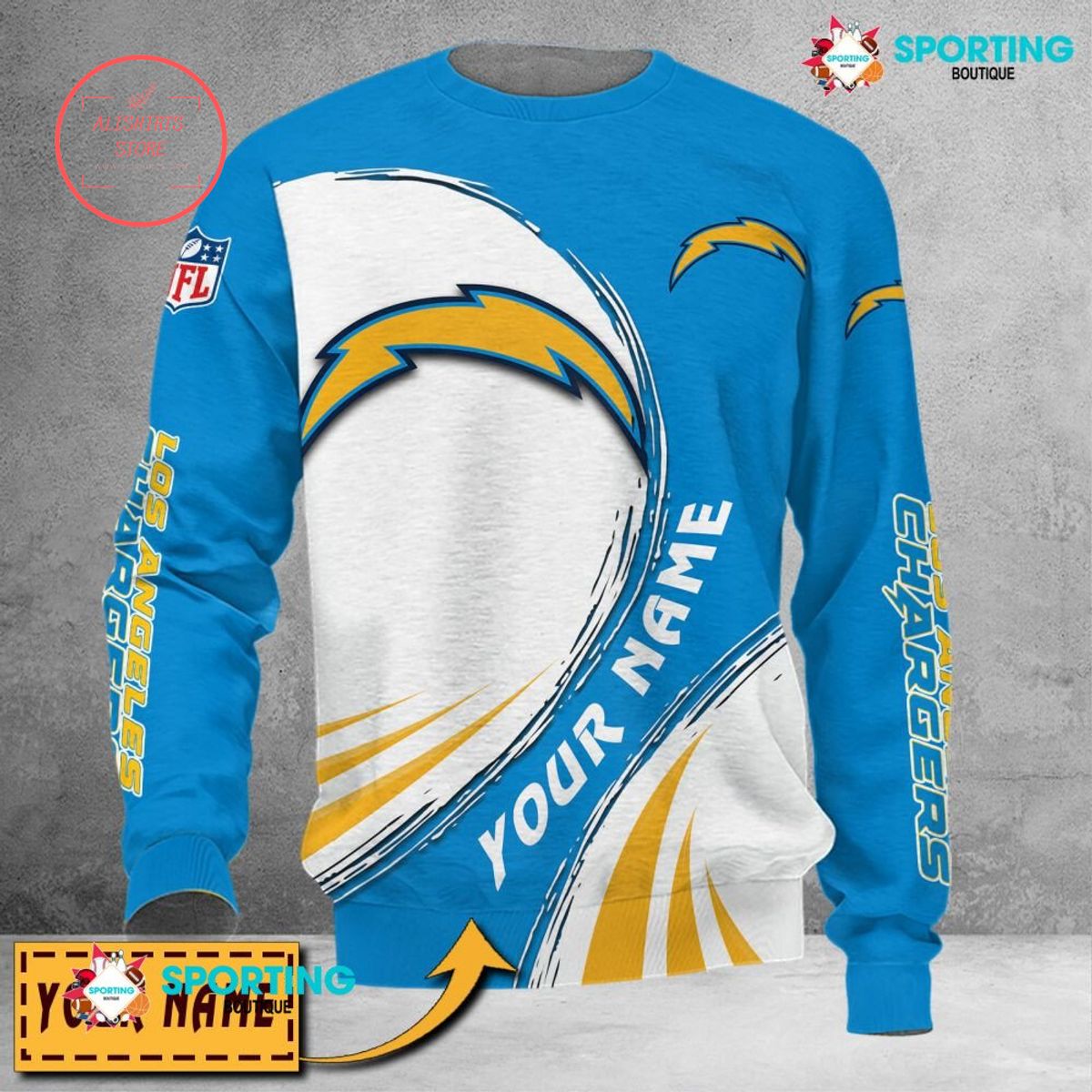 Los Angeles Chargers Custom name sweater