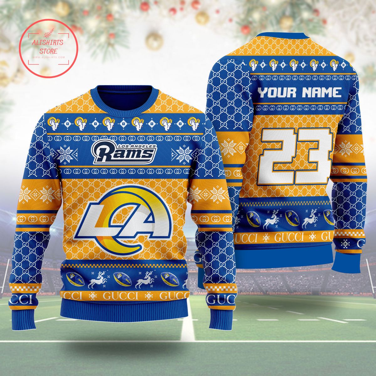 Los Angeles Rams Gucci Ugly Christmas Sweater