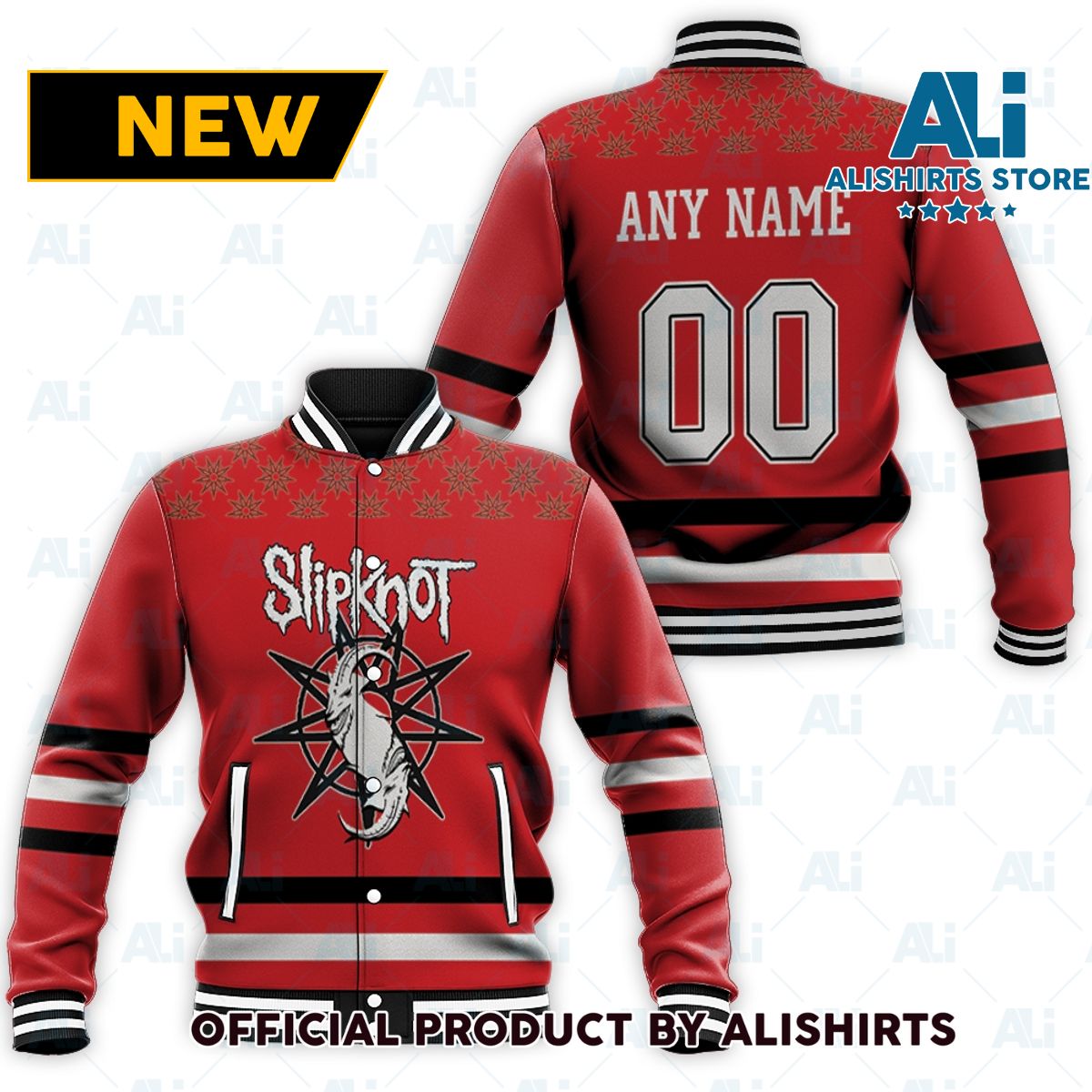 Devil Circle Red Gradient Custom Name Slipknot varsity jacket