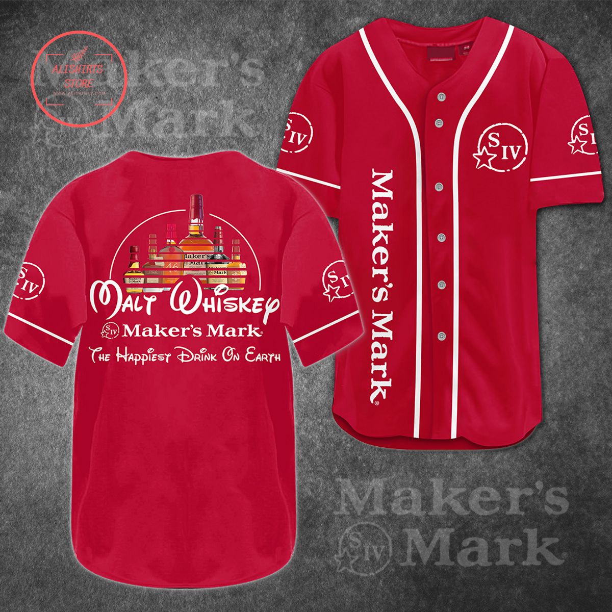 Maker’s Mark Malt Whiskey Baseball Jersey