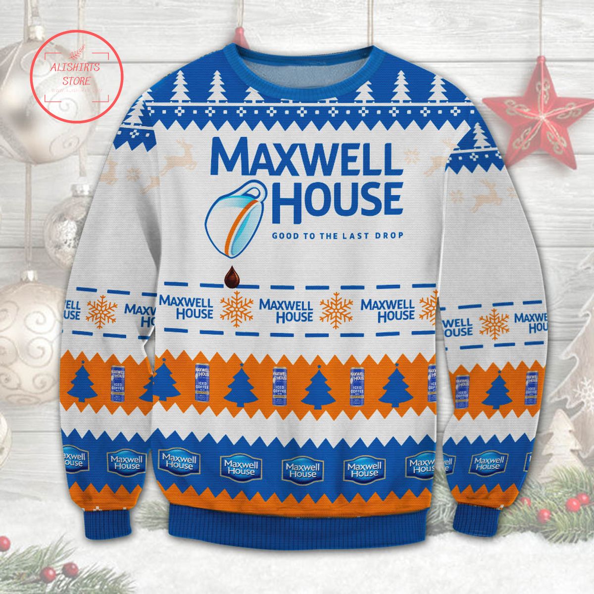 Maxwell House Coffee Ugly Christmas Sweater