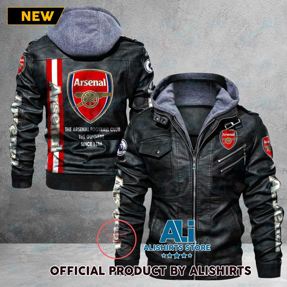 Arsenal FC EPL Leather Jacket For Fan Club