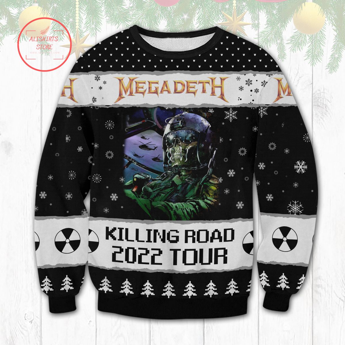 Megadeth Killing Road 2022 tour Ugly Christmas Sweater