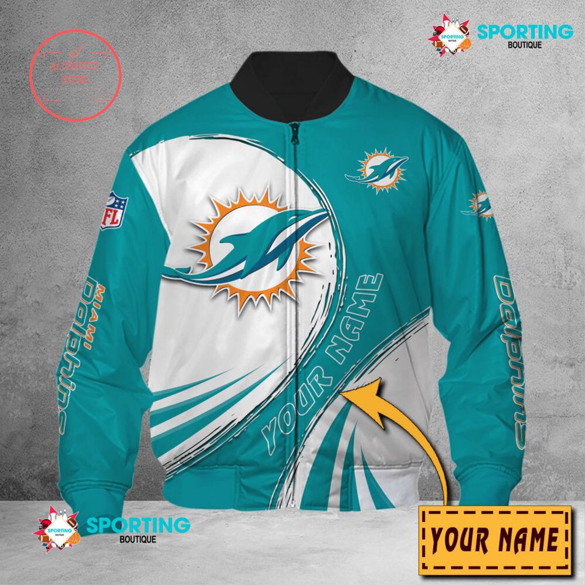 Miami Dolphins NFL Customized Bomber Jacket