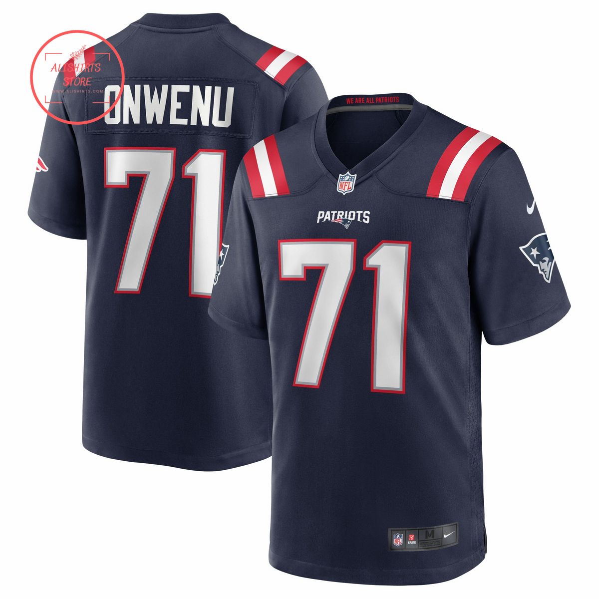 Mike Onwenu New England Patriots Nike Team Game Jersey