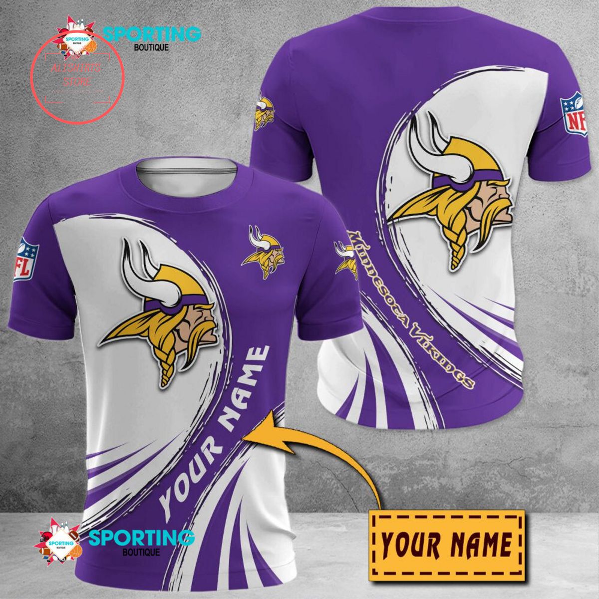 Minnesota Vikings Custom Name Polo Shirt