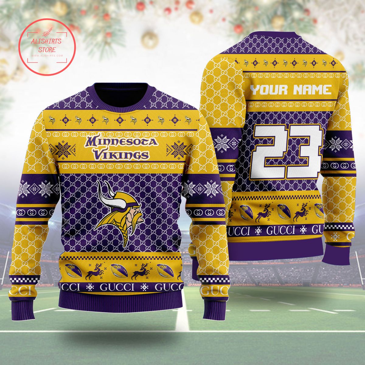 Minnesota Vikings Gucci Ugly Christmas Sweater