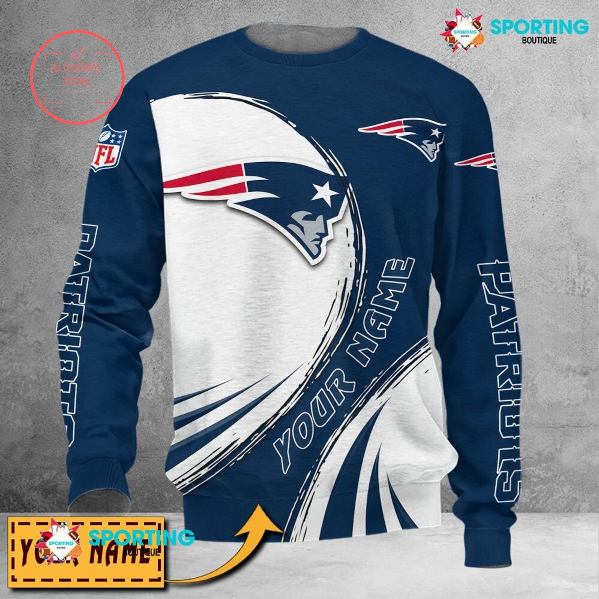 New England Patriots Custom name sweater