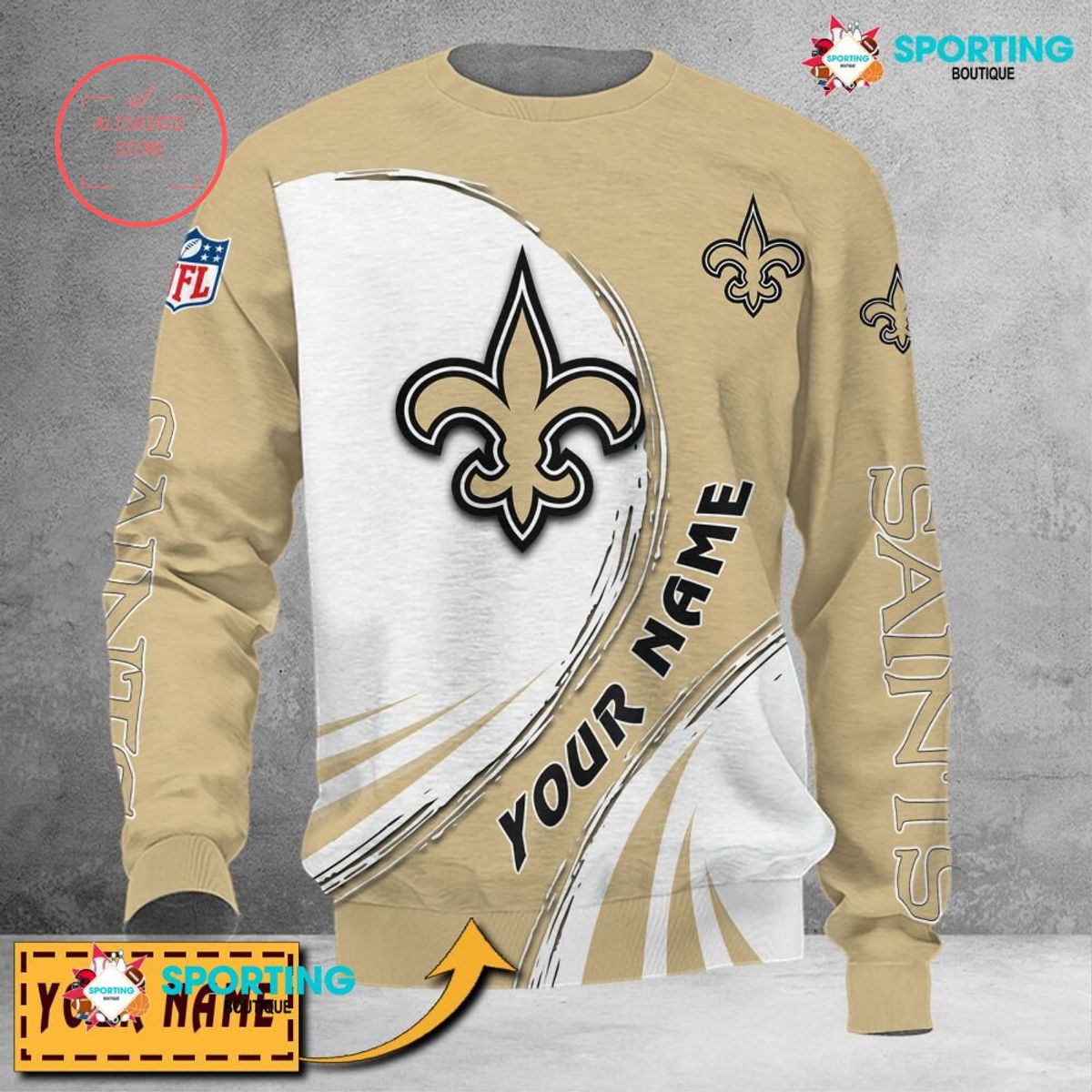 New Orleans Saints Custom name sweater