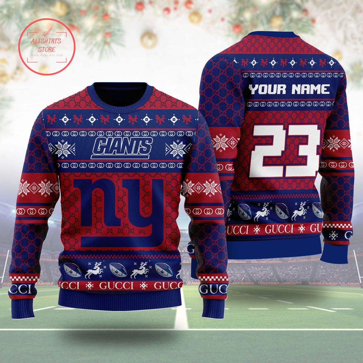 New York Giants Gucci Ugly Christmas Sweater