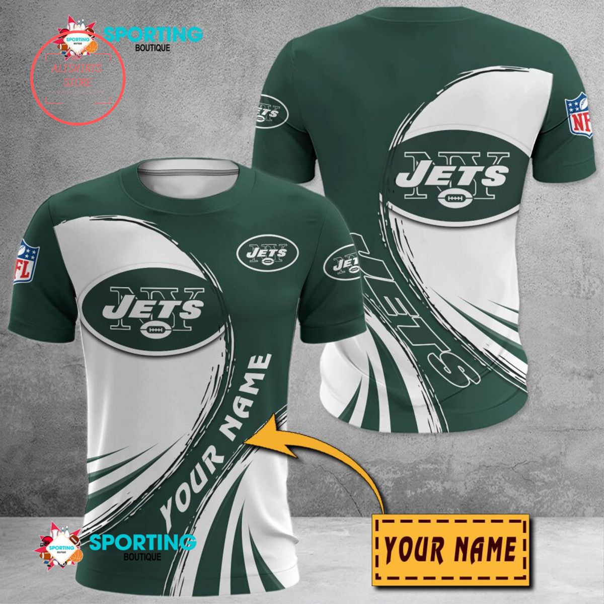 New York Jets Custom Name Polo Shirt