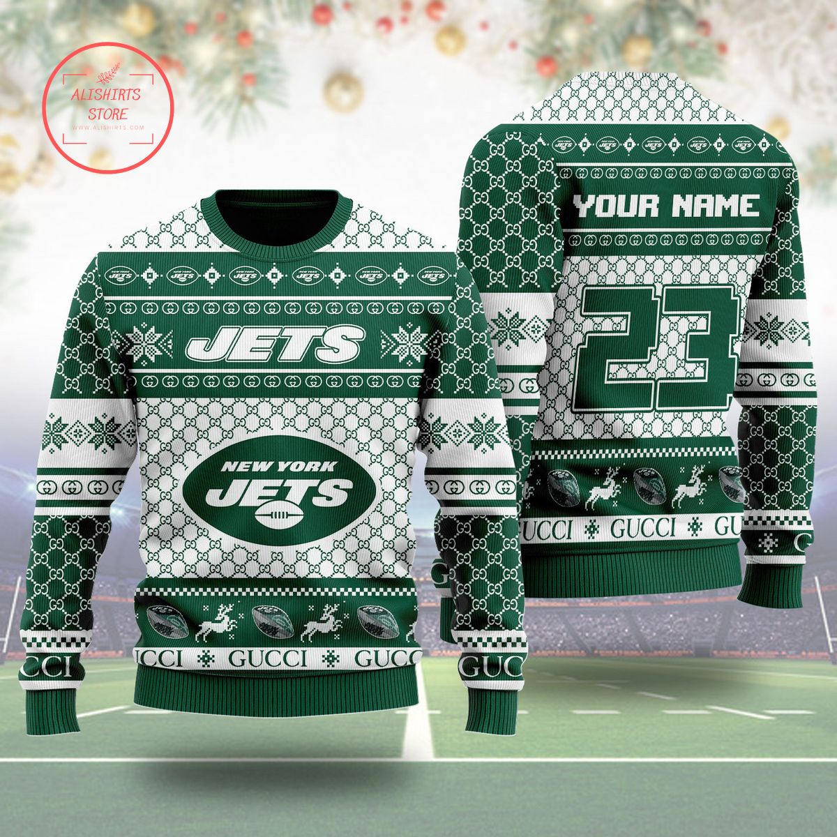 New York Jets Gucci Ugly Christmas Sweater