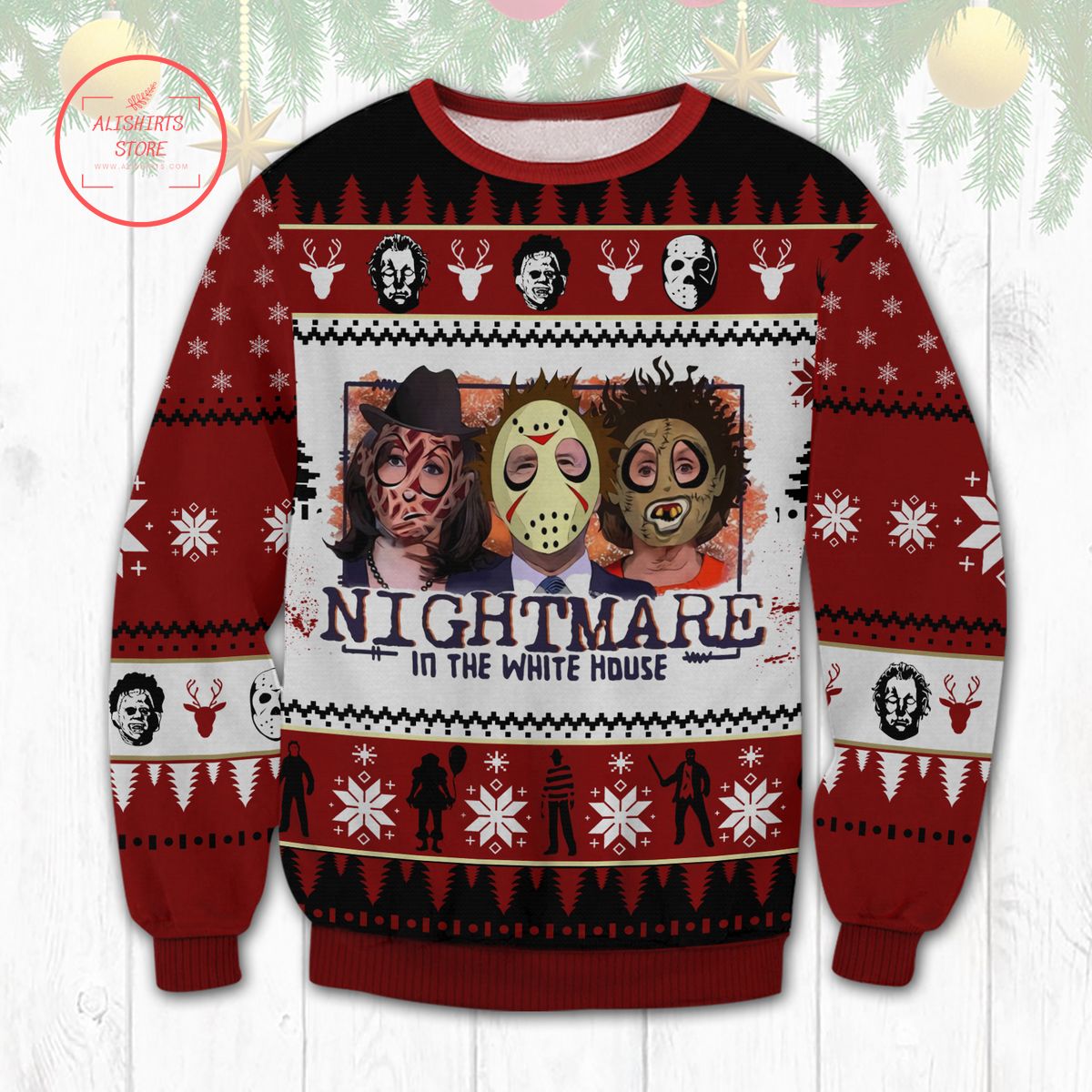 Nightmare Horror Ugly Christmas Sweater