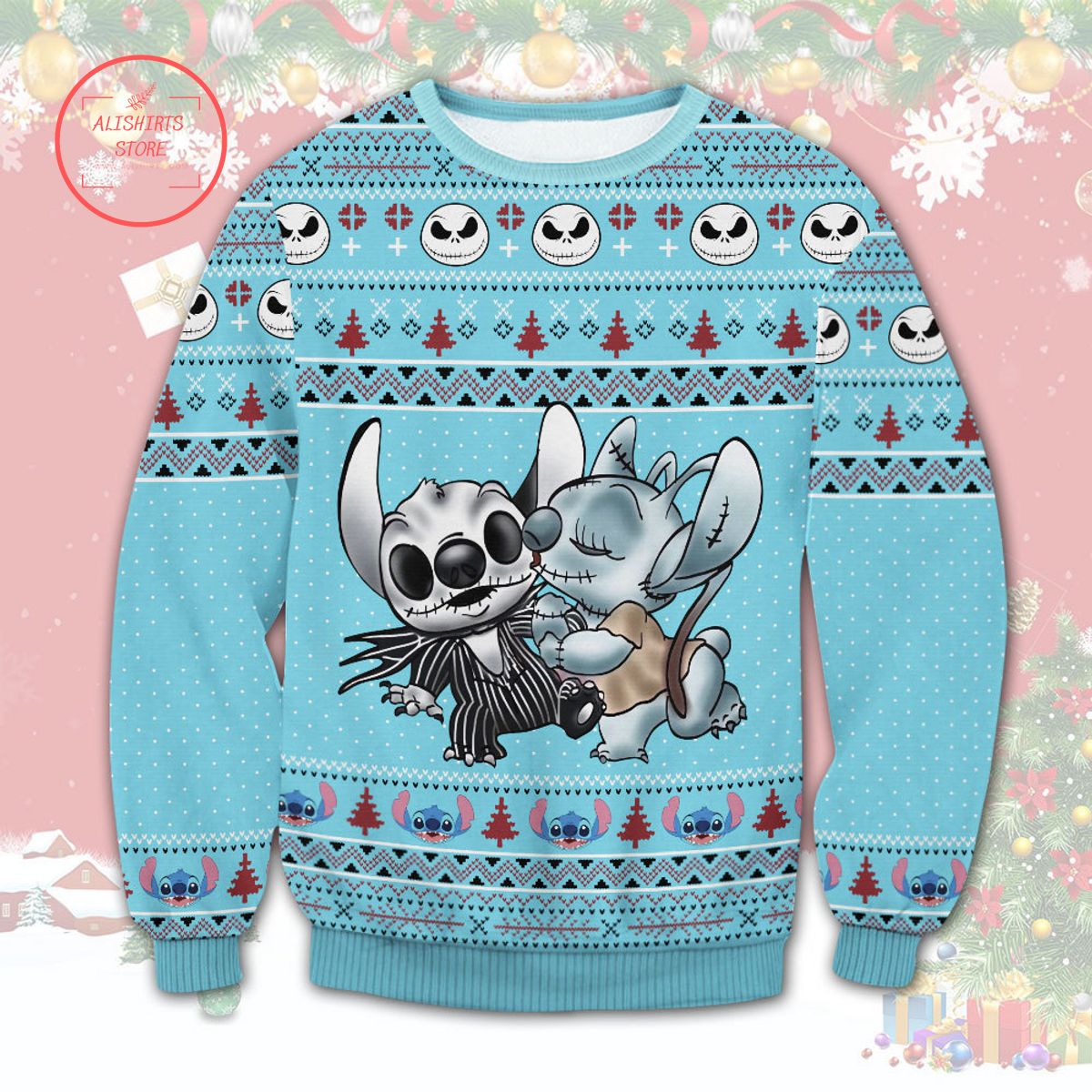 Nightmare Stitch Ugly Christmas Sweater