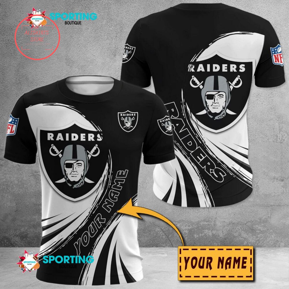 Oakland Raiders Custom Name Polo Shirt