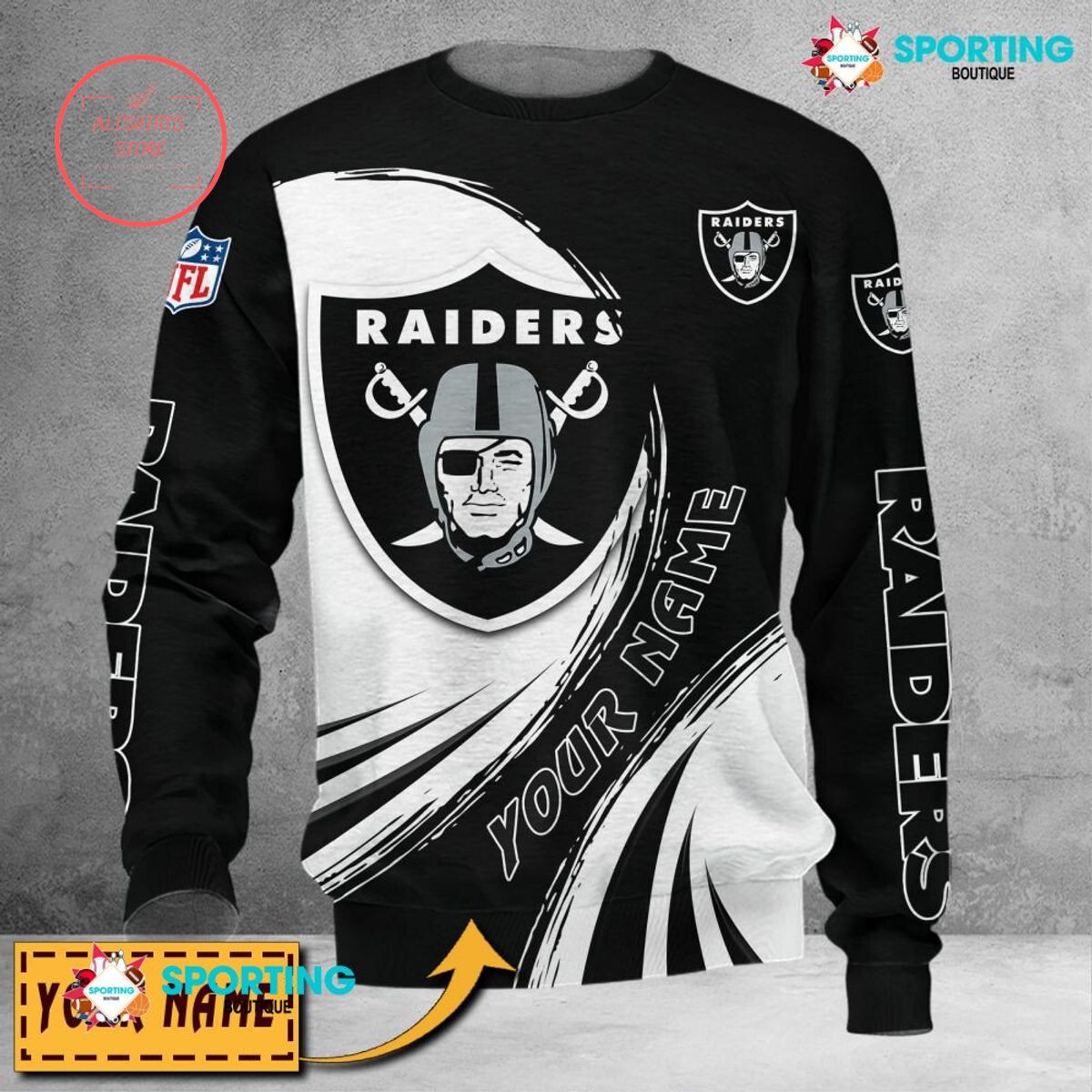 Oakland Raiders Custom name sweater