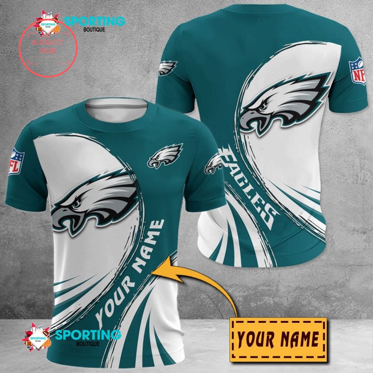 Philadelphia Eagles Custom Name Polo Shirt