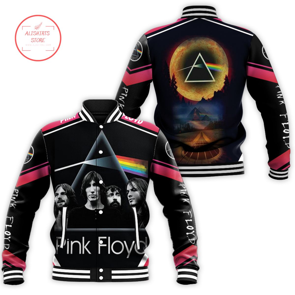 Pink Floyd Logo Member Pop varsity jacket