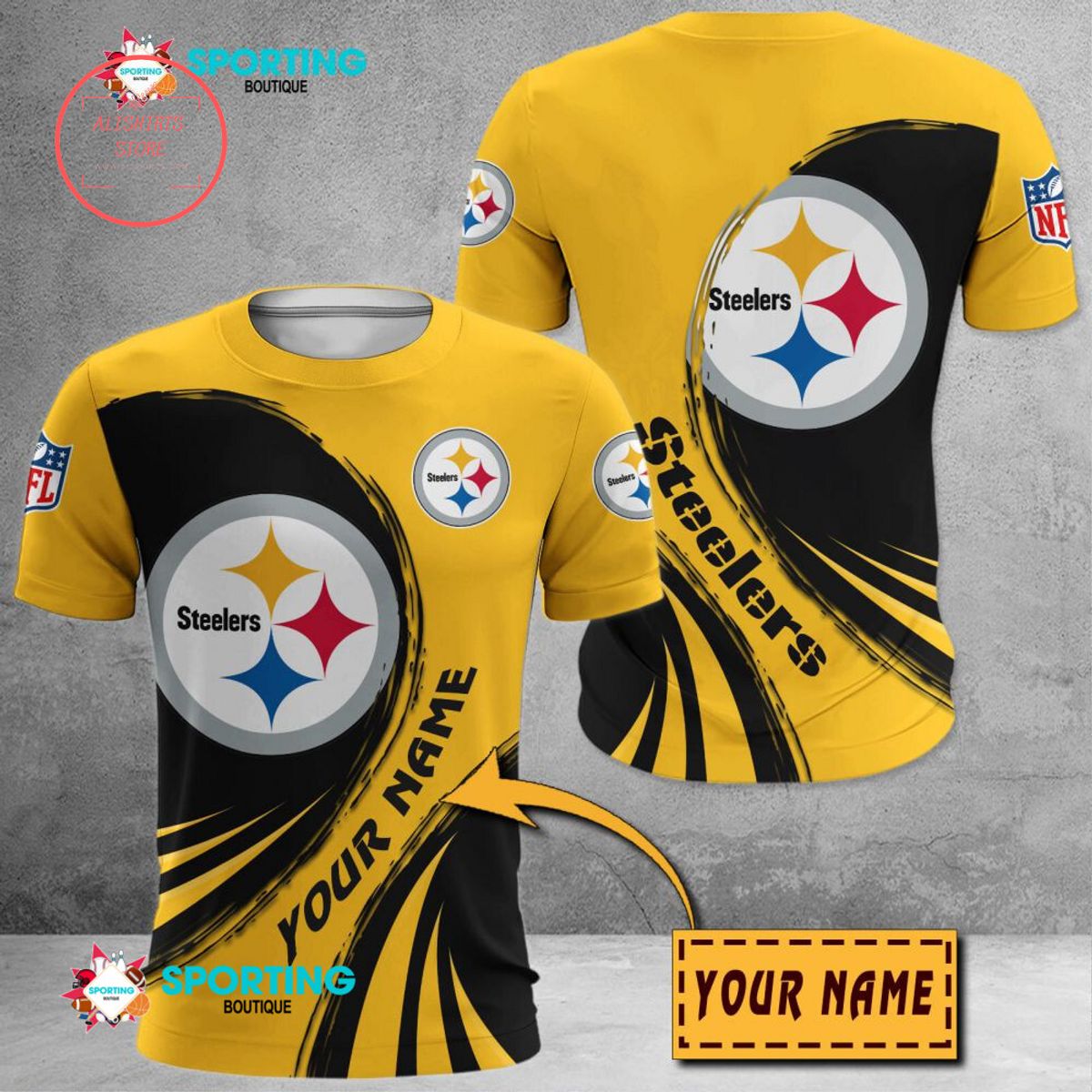 Pittsburgh Steelers Custom Name Polo Shirt