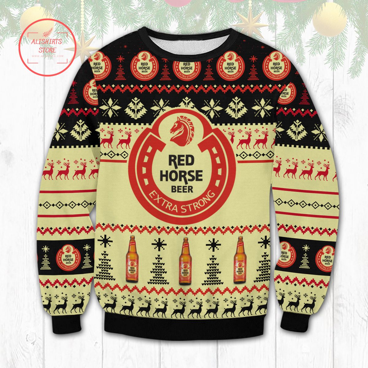 Red Horse Ugly Christmas Sweater