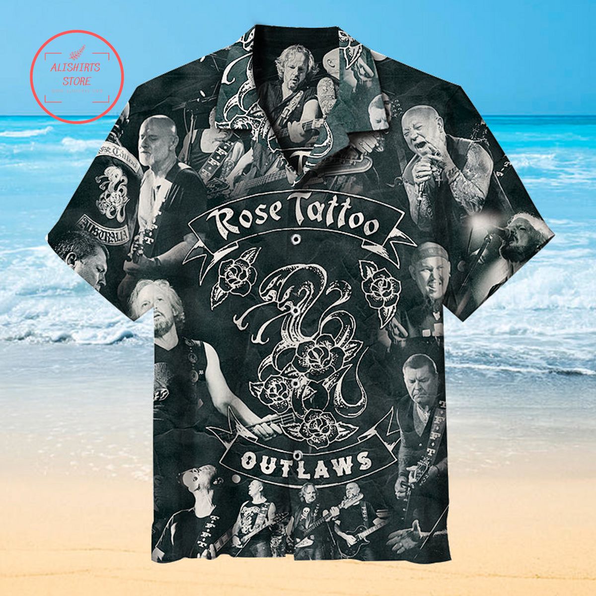 Rose Tattoo Outlaws Hawaiian Shirt