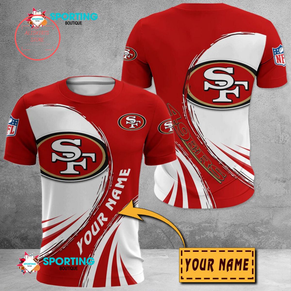 San Francisco 49ers Custom Name Polo Shirt