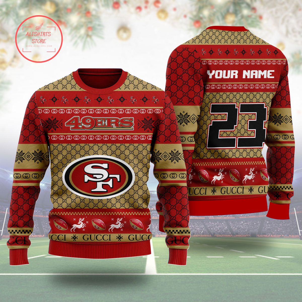 San Francisco 49ers Gucci Ugly Christmas Sweater