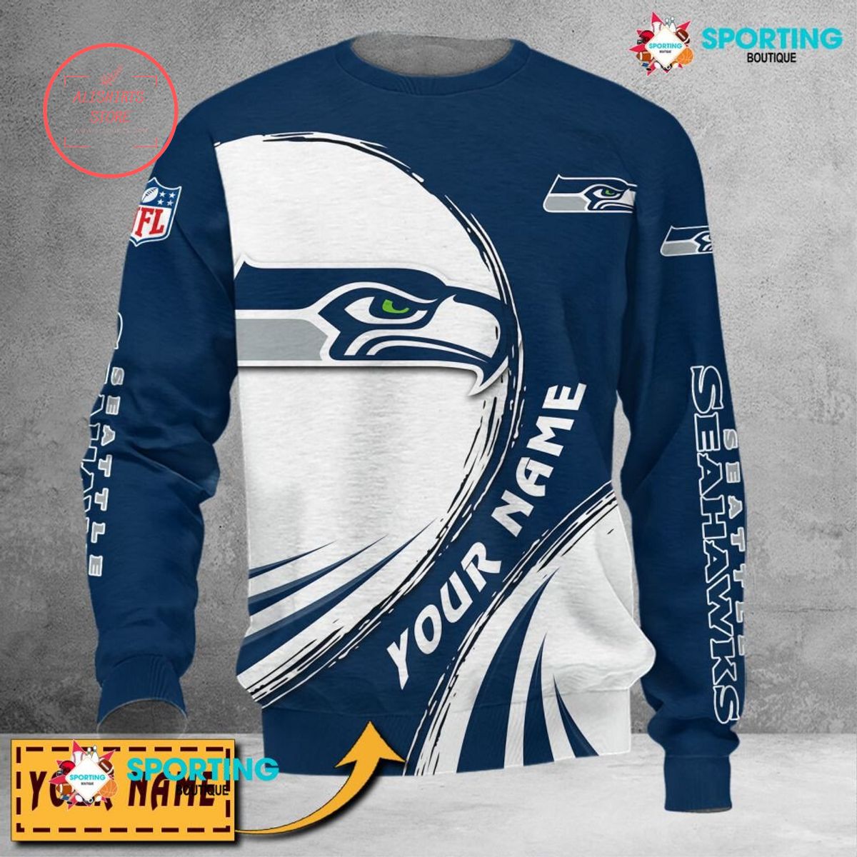 Seattle Seahawks Custom name sweater