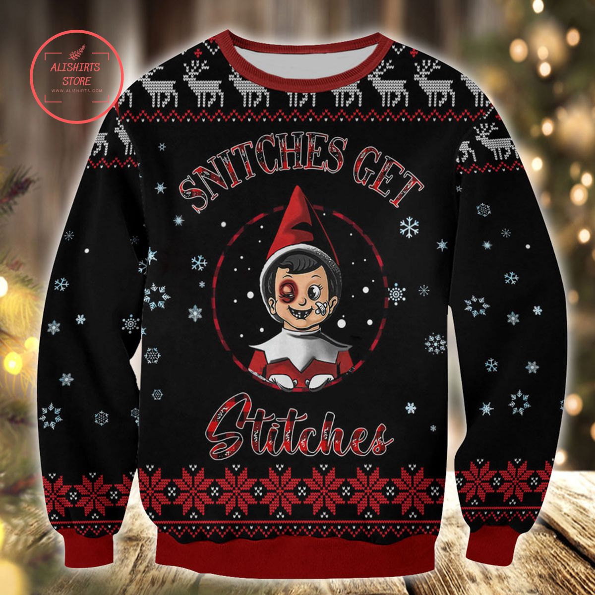 Snitches Get Stitches Ugly Christmas Sweater