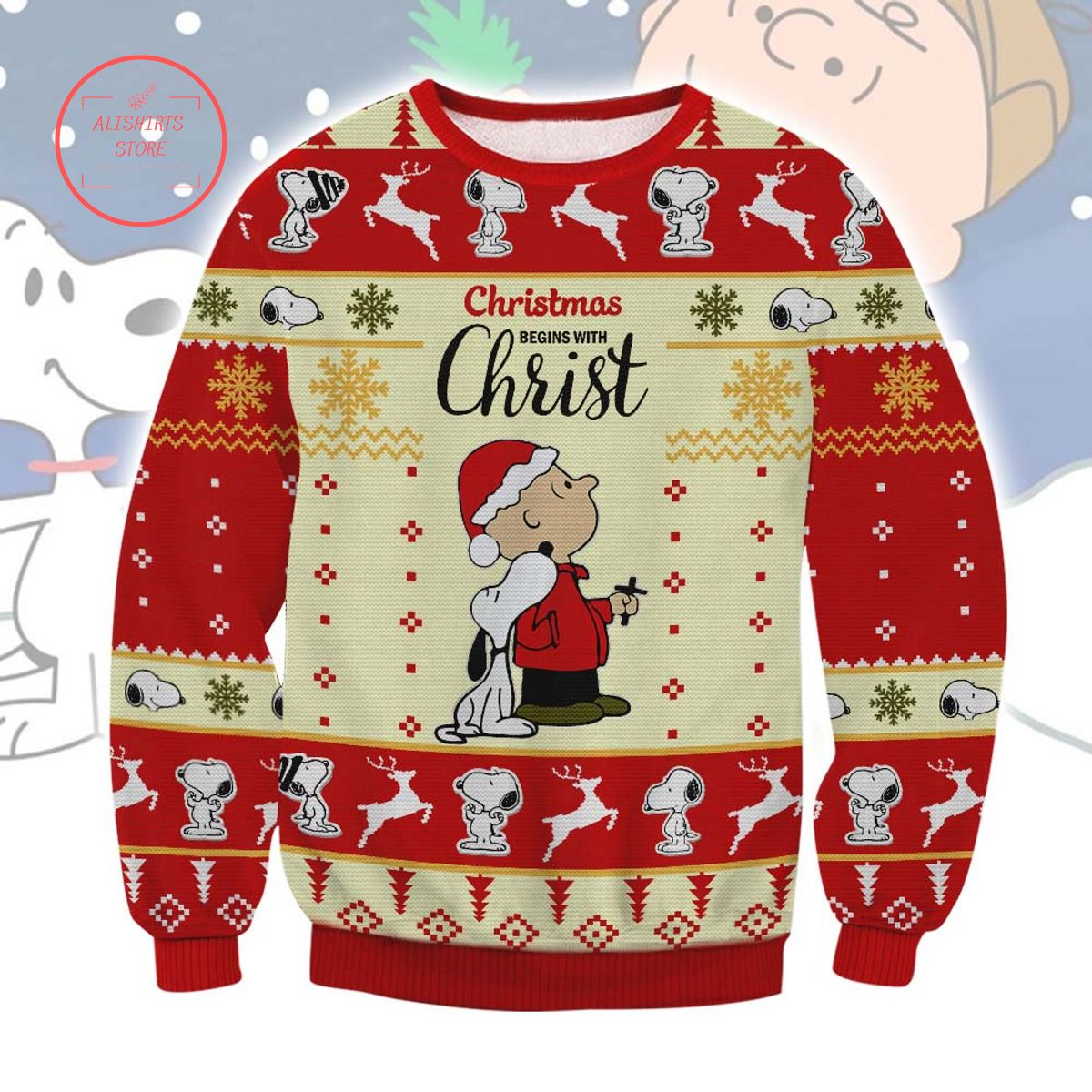 Snoopy and Charlie Brown Christmas Ugly Christmas Sweater