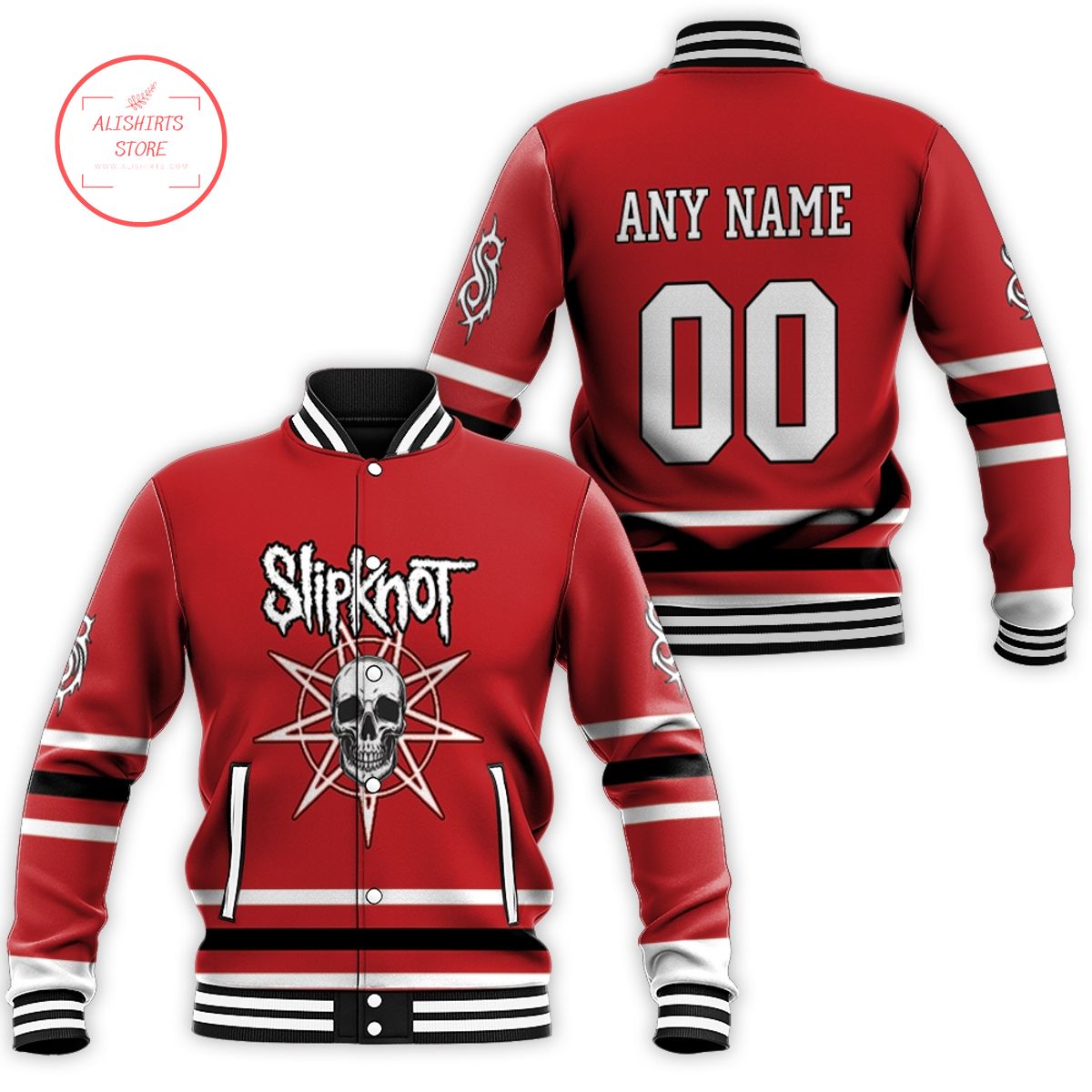 Slipknot Band Skull Red Gradient Custom varsity jacket