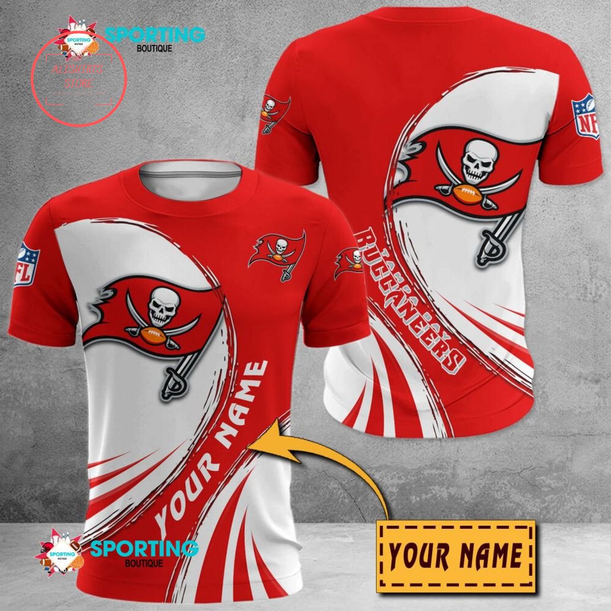 Tampa Bay Buccaneers Custom Name Polo Shirt