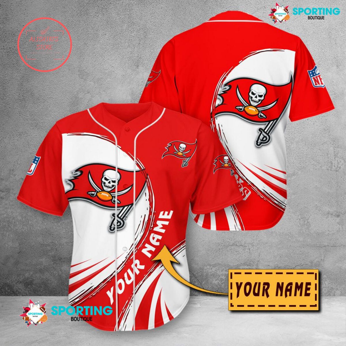 Tampa Bay Buccaneers NFL Personalized Baseball Jersey