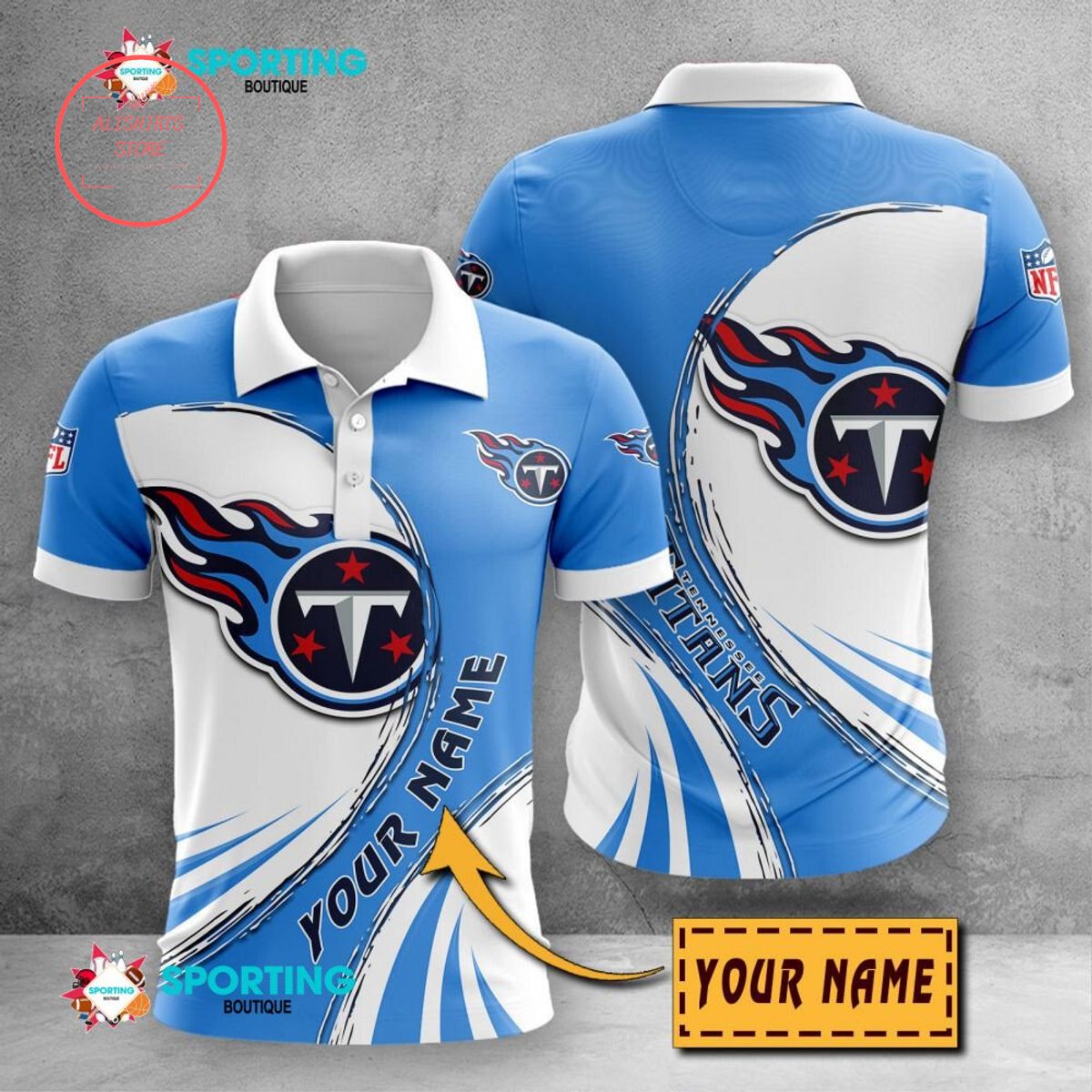 Tennessee Titans Custom Name Polo Shirt