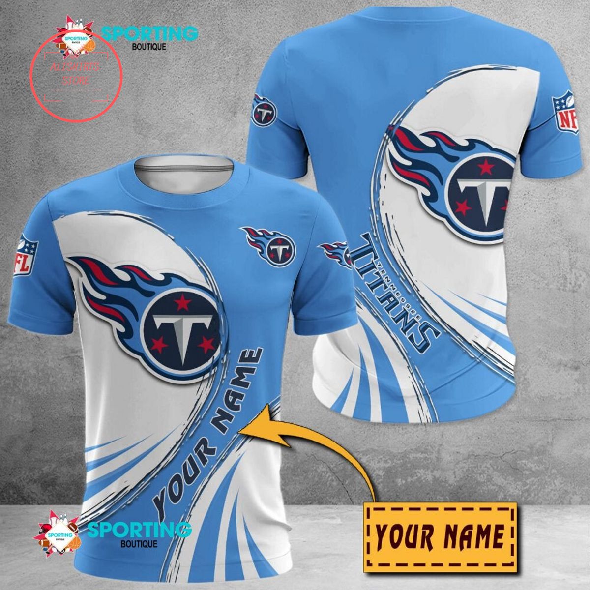 Tennessee Titans Custom Name Polo Shirt