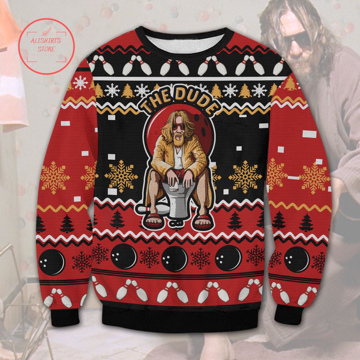 The Big Lebowski Dude Ugly Christmas Sweater