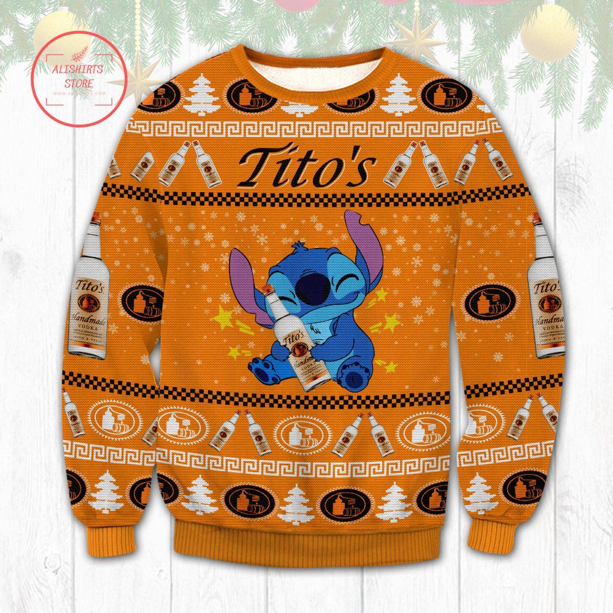 Tito's Stitch Ugly Christmas Sweater