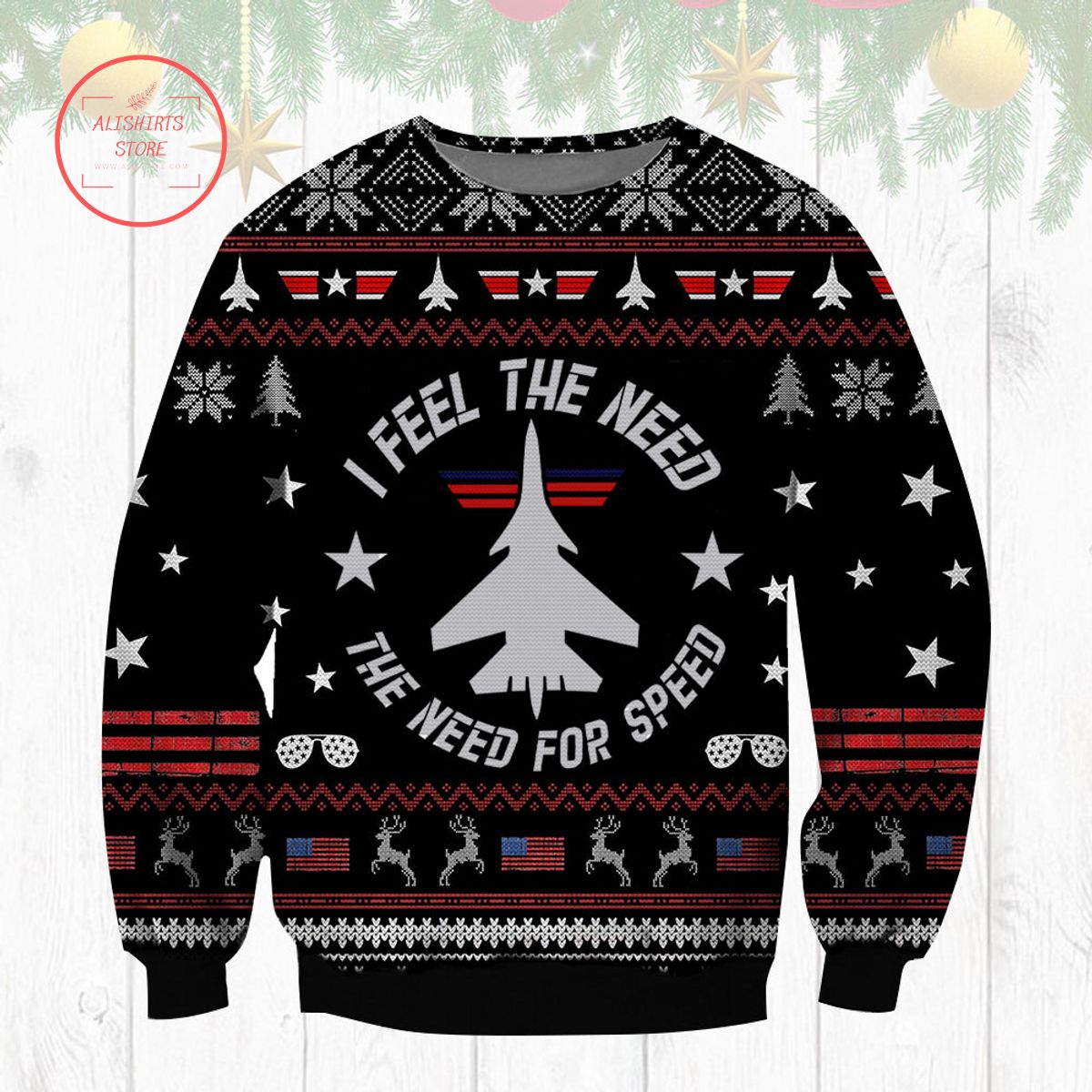 Top Gun Airforce Ugly Christmas Sweater