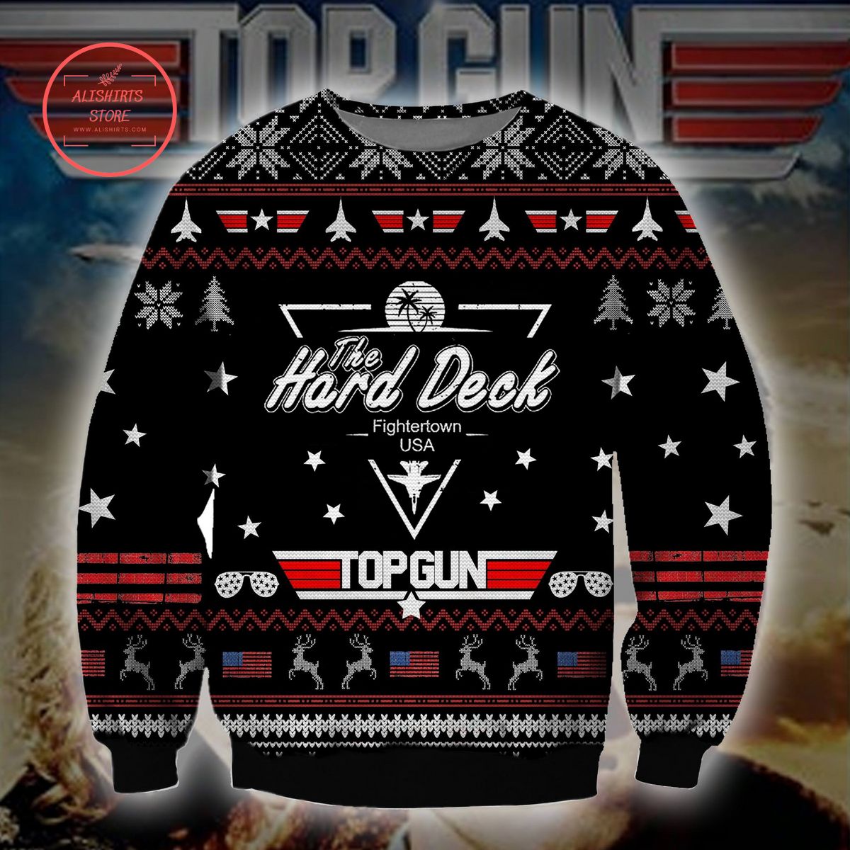 Top Gun The Hard Deck Ugly Christmas Sweater