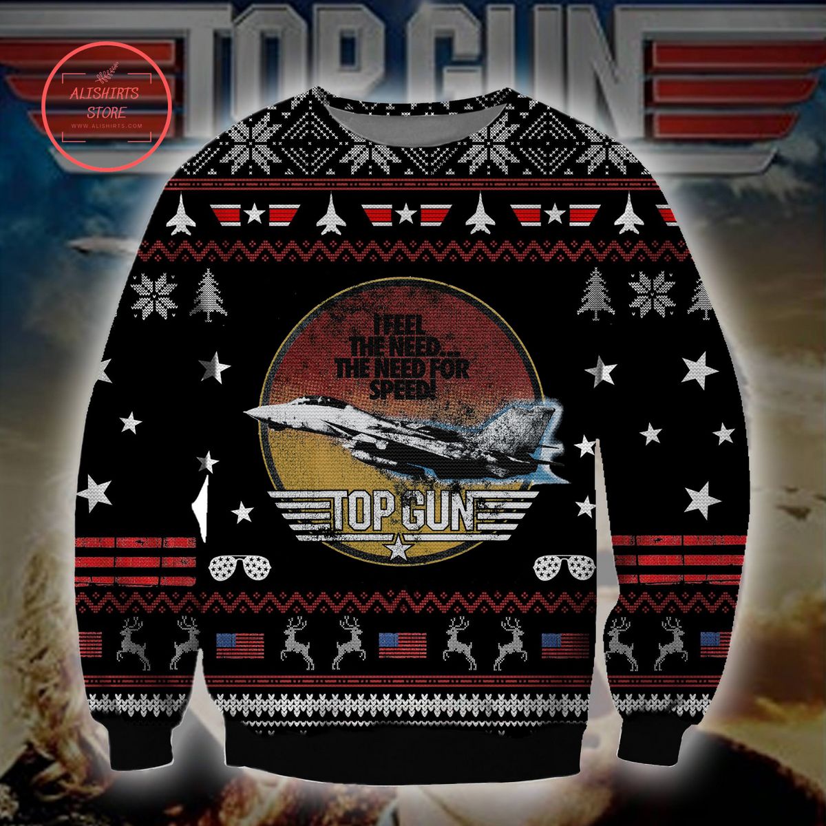 Top Gun The Need for Speed Ugly Christmas Sweater