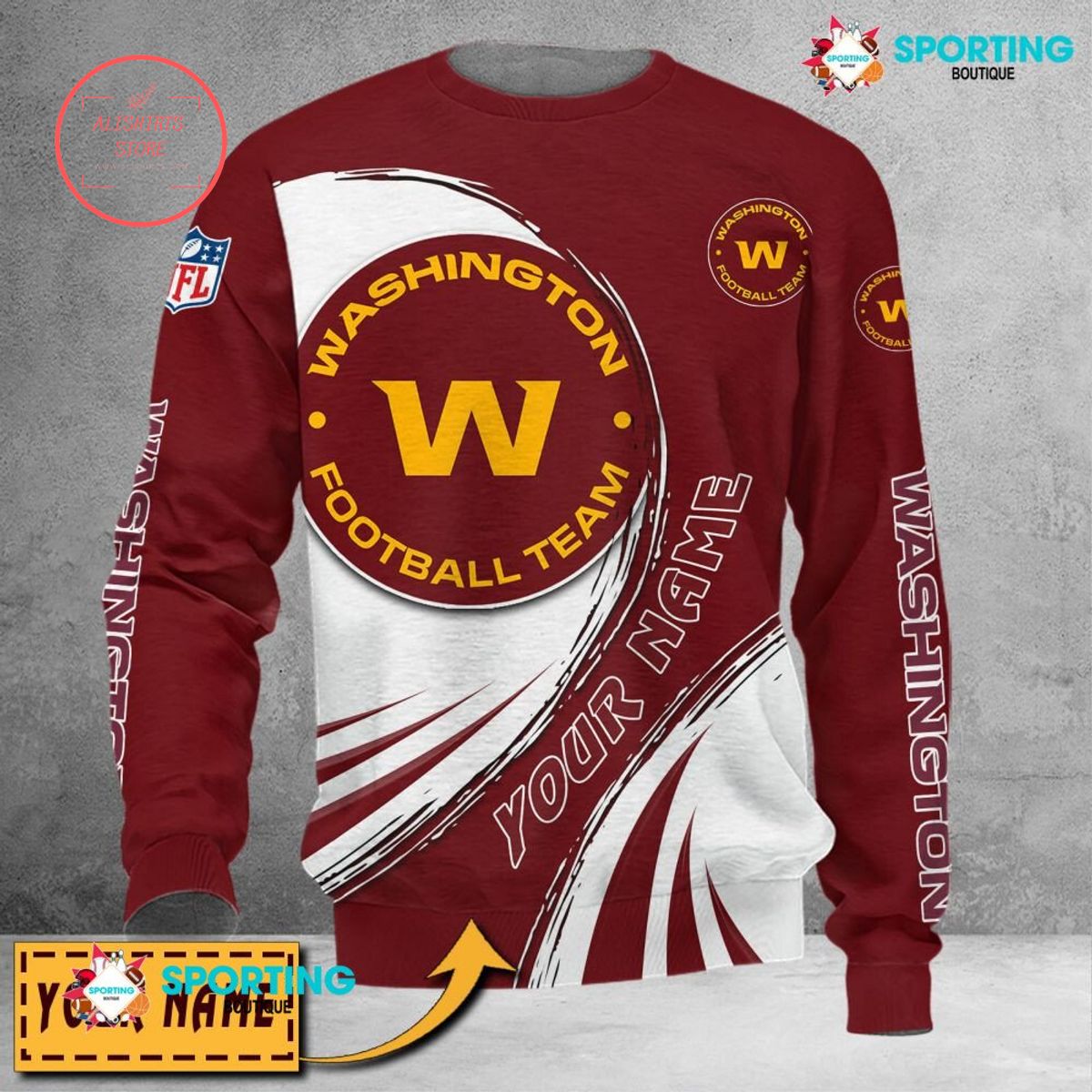 Washington Football Team Custom name sweater