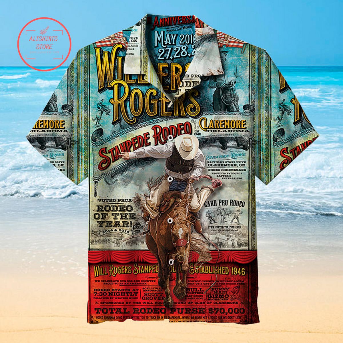 Will Rogers Stampede Rodeo Hawaiian Shirt