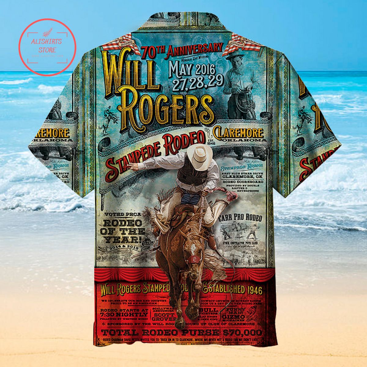 Will Rogers Stampede Rodeo Hawaiian Shirt