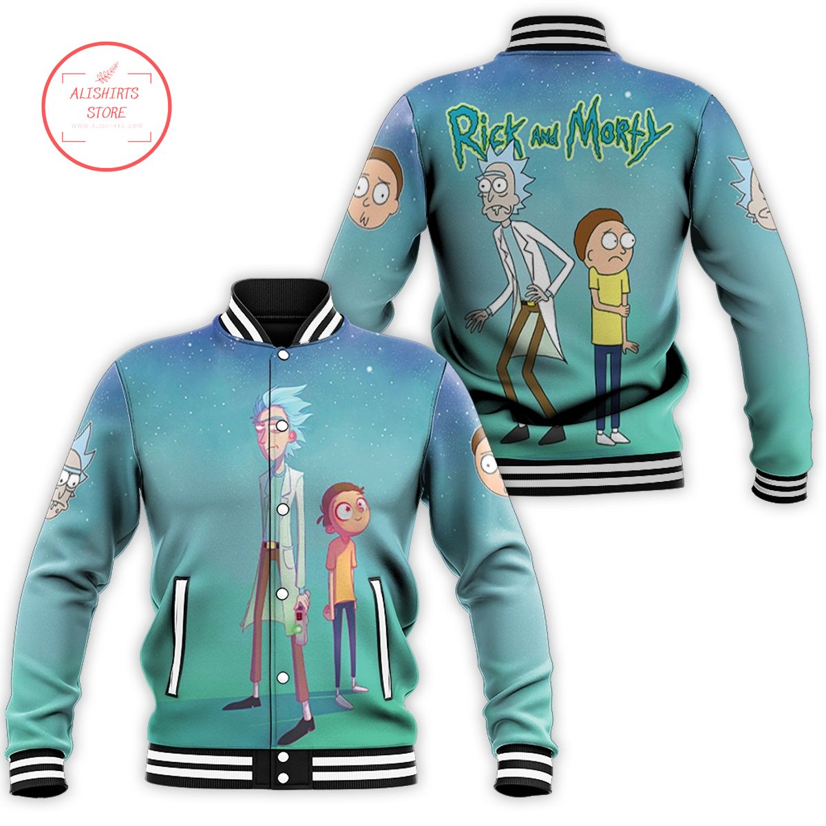 Rick And Morty Side By Side Rick And Morty varsity jacket