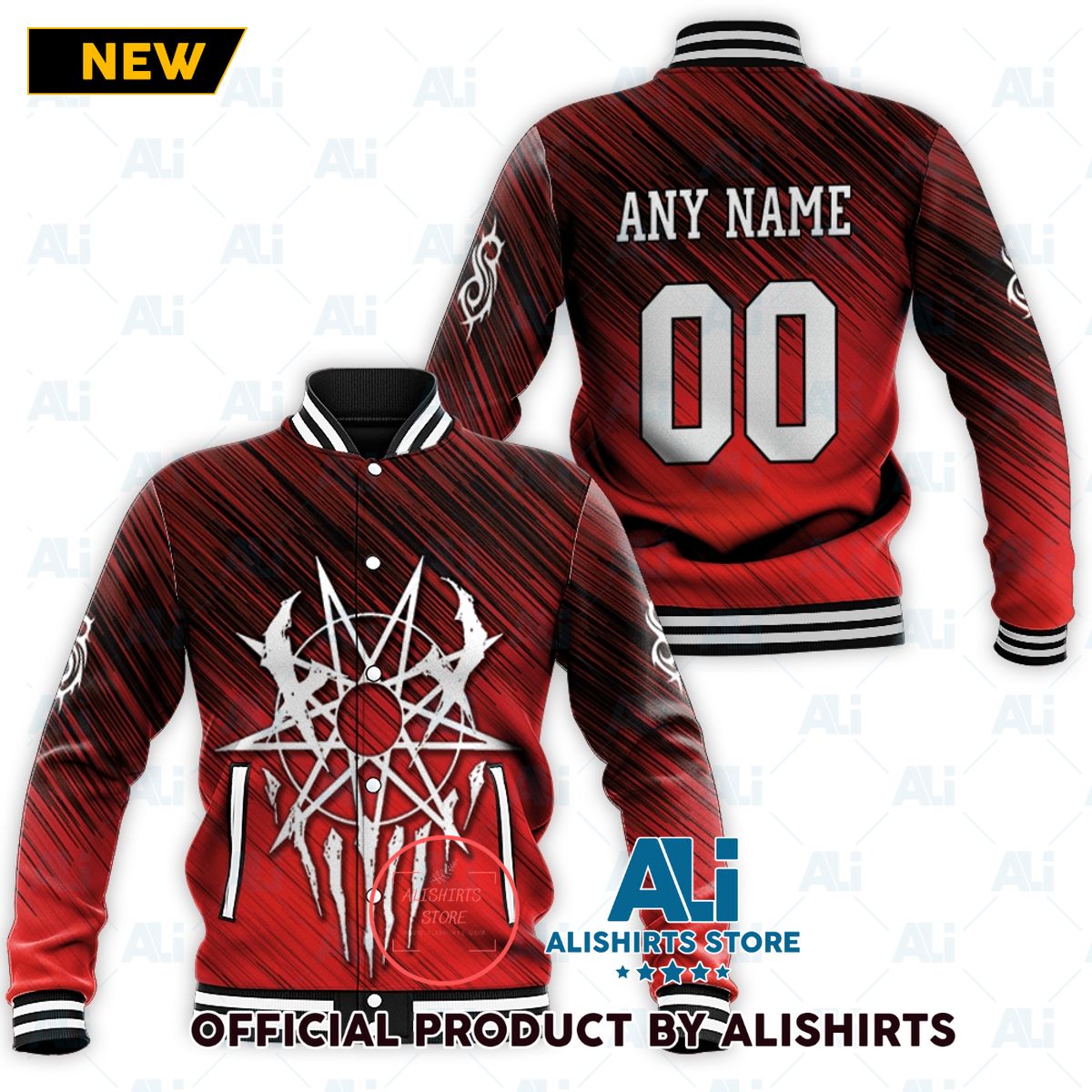 Slipknot Band Logo Blood Red Gradient Custom varsity jacket