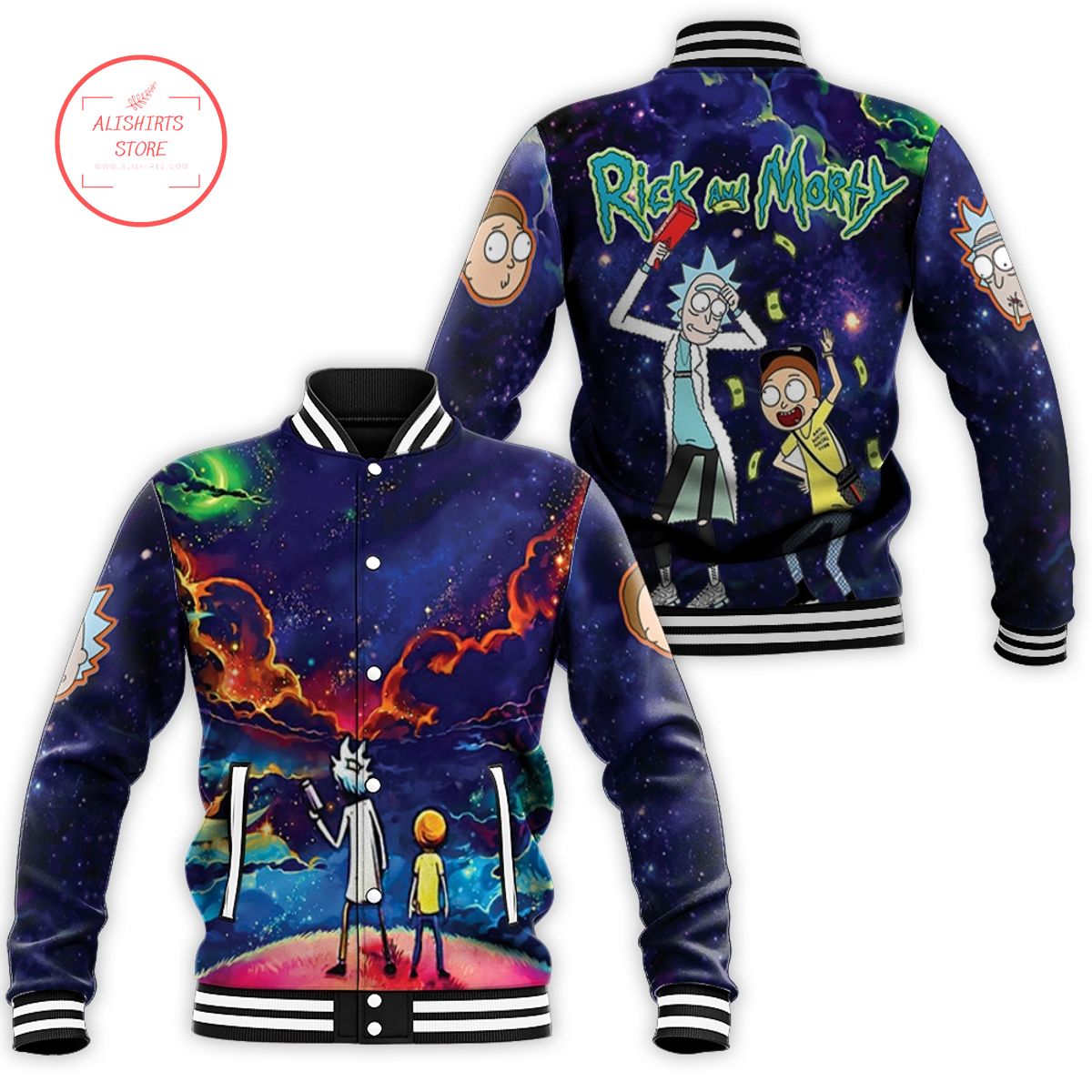 Rick And Morty Galaxy Universe Rick And Morty varsity jacket