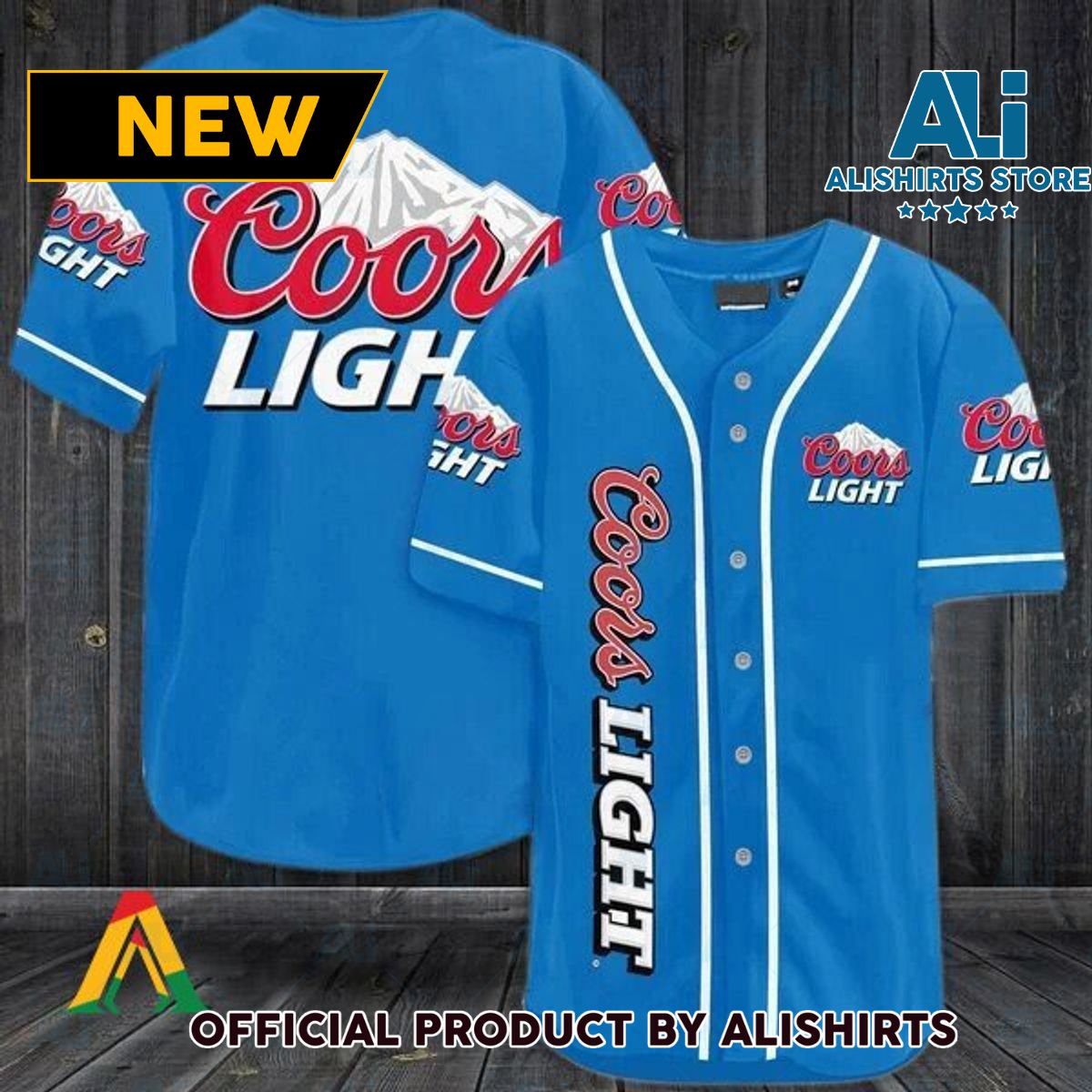 Blue Coors Light Beer Baseball Jersey